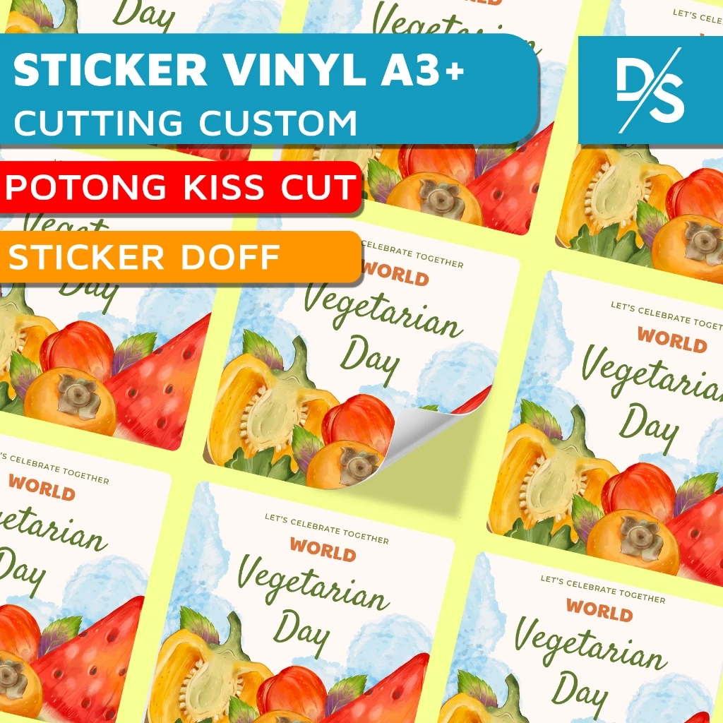 DSPRINTING - Cetak Stiker Vinyl Doff (Matte) /  Label Kemasan / Sticker Custom A3+ / Makanan / Minuman / Premium / Anti Air