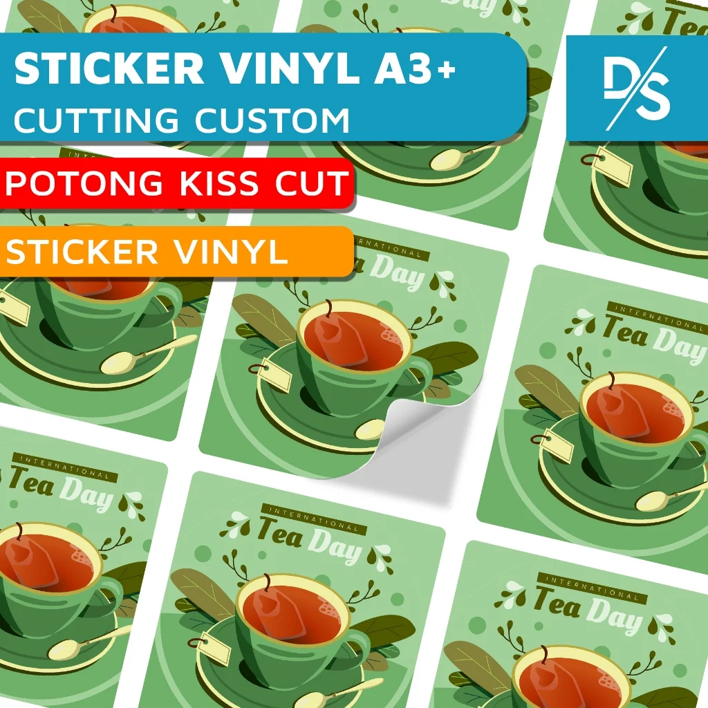 Cetak Stiker Vinyl A3+ Custom Kiss Cut