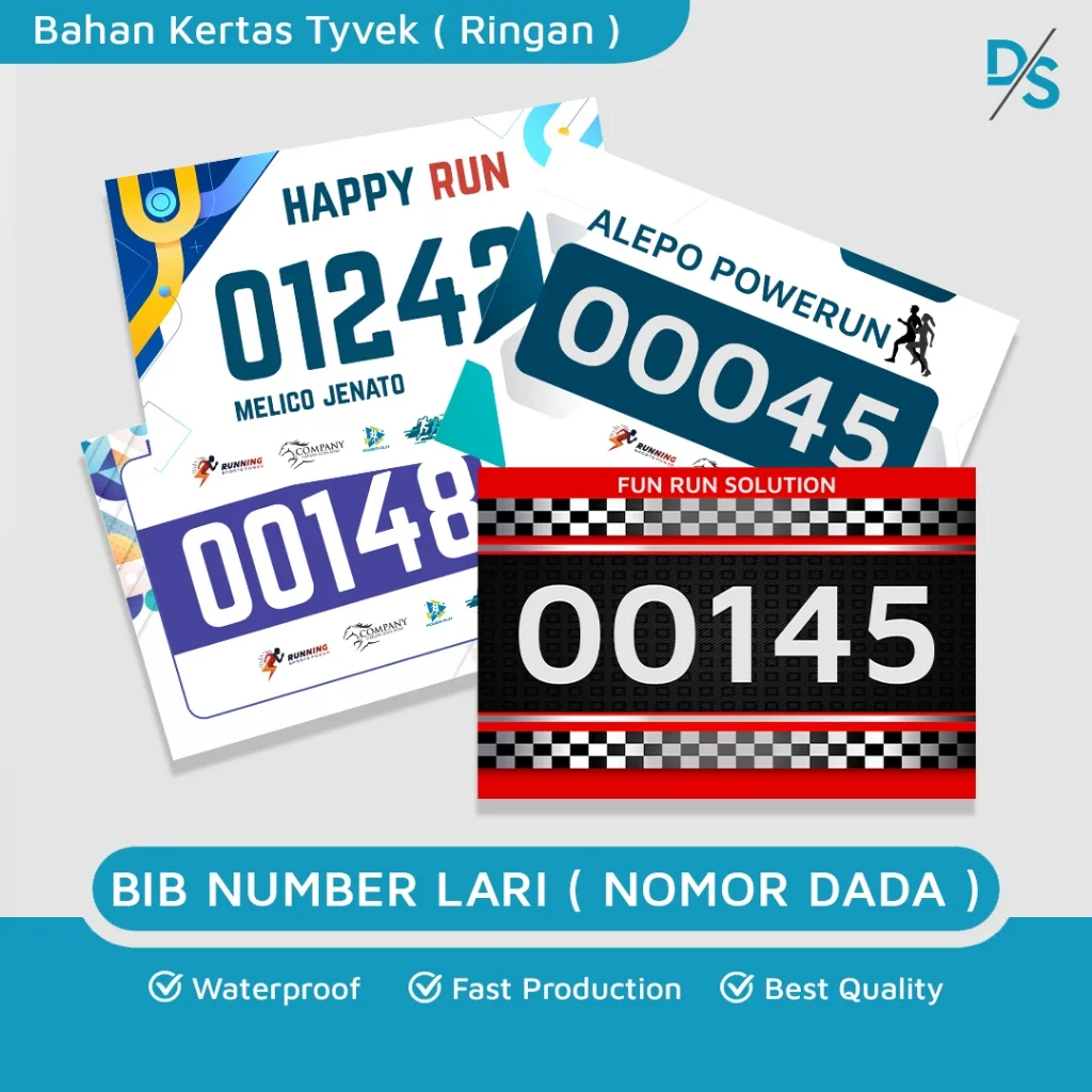 BIB Number / Nomor Dada Tyvek Dupont 68gsm