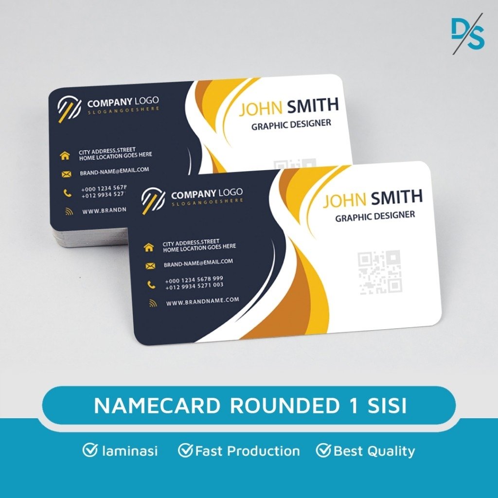 DSPRINTING - Kartu Nama Custom 1 Sisi Rounded / Cetak Namecard  /  Premium / Bahan Berkualitas / Modern / Minimalis / Profesional / Bisnis  / Kualitas Terbaik / Cetak Cepat / Produksi Massal