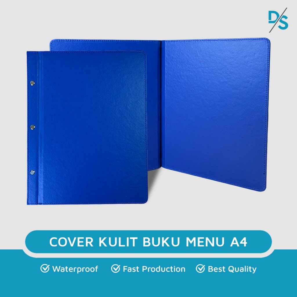 DSPRITING - Cover Kulit Buku Menu / leather cover / Sampul Menu Restaurant / Ready Stock / 3 Pilihan Warna / Hitam / Biru / Hijau / Sampul Menu / Menu Book Premium