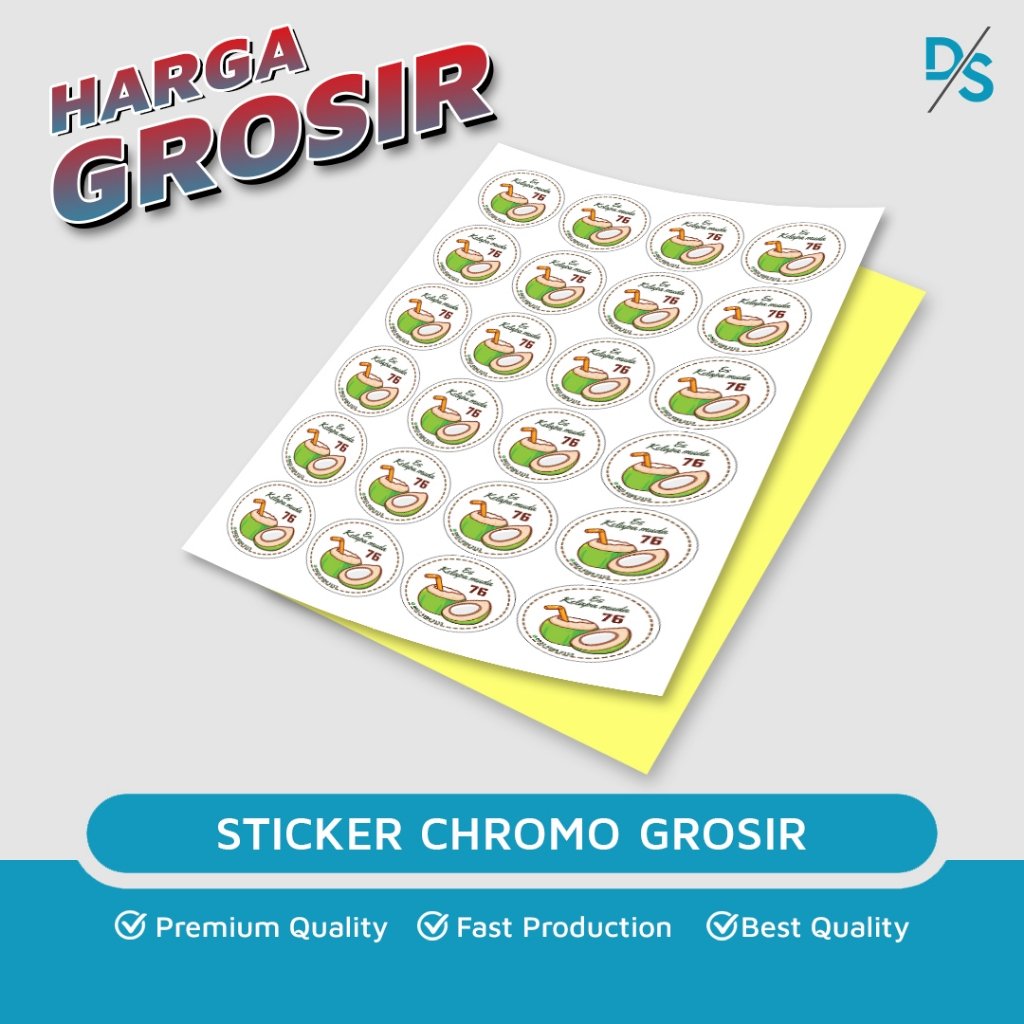 DSPRINTING - Cetak Stiker A3 / Cetak Stiker Label  / Cetak Stiker Chromo A3+ / Sticker Garansi / Sticker Kertas