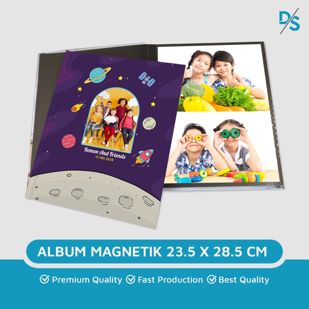 DSPRINTING - Album DIY - Custom Cover Album isi 60 foto 4R - Album Magnetik - Scrap Book -Album Anak - Family - Story - love