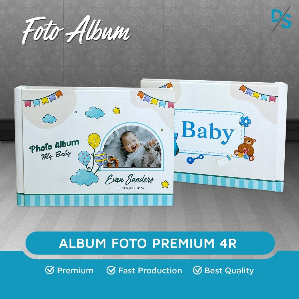 DSPRINTING - Album Foto Baby / Custom Cover Album 4R / Album Magnetik / Scrap Book / Foto Anak