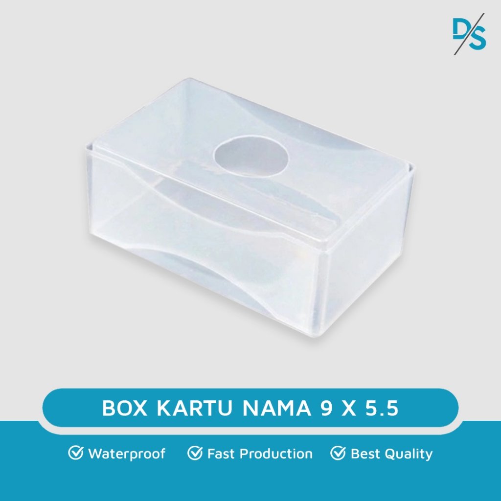 DSPRINTING OFFICIAL-Box kartu nama ukuran  9 x 5.5 cm - box kartu nama standar - box kartu nama putih bening