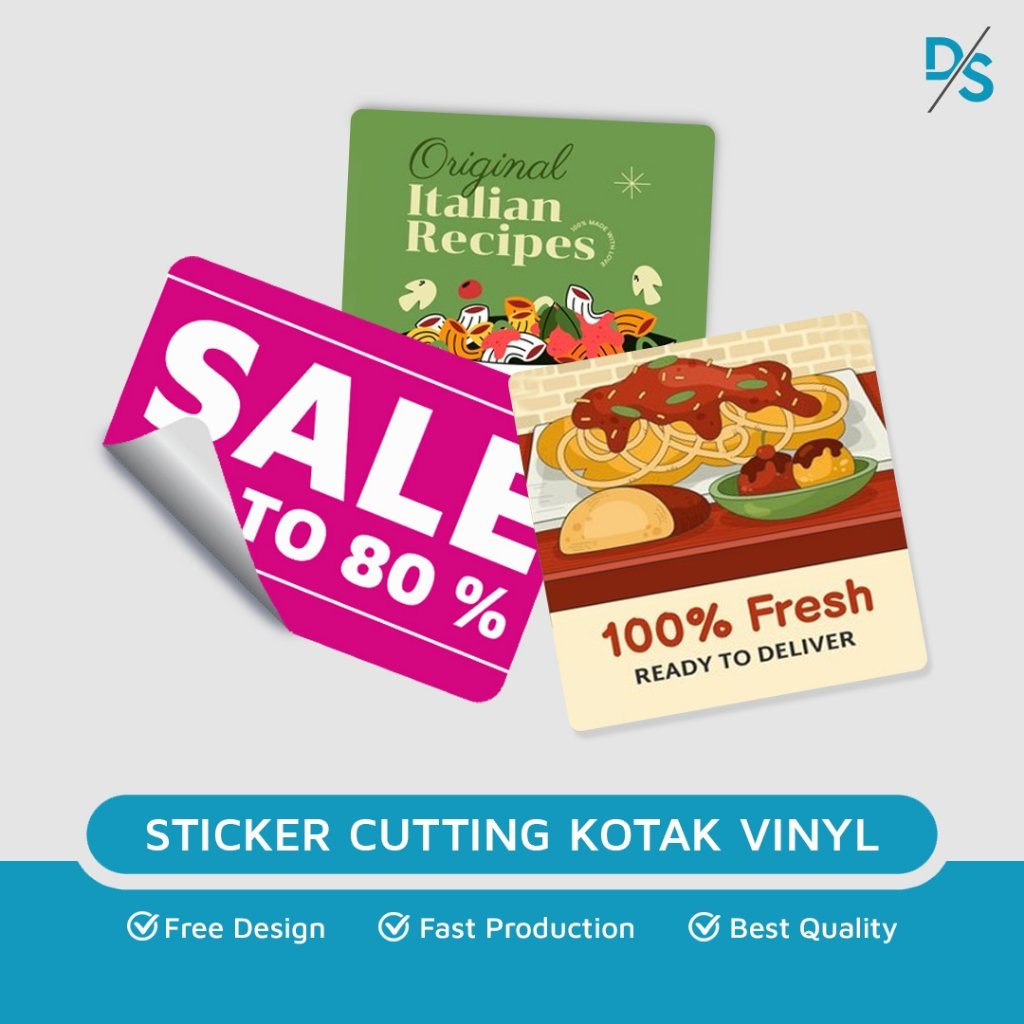 DSPRINTING - Cetak Stiker Custom Vinyl Kotak / Sticker Kemasan / Label Makanan / Sticker Produk Botol Minuman / Snack / Pckaging / Sticker Box / Sticker Thankyou